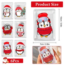 Children's Reusable Pocket Warmers, Pack of 6 Penguin Hand Warmers, Pocket Warmers Children with Great Motifs, Finger Warmers, Reusable, Hand Warmer for Women for Cold Days