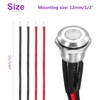 DMiotech 1/2 Inch Stainless Steel Momentary Push Button Switch Flat