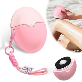 Sunscreen Applicator, Portable Refillable Applicator Roll on Sponge Suncream & Lotion Applicator for Women, Adult, Kid, Family Travel, Silicone Washable (Pink)