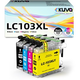Kuva LC103XL Ink Cartridges Compatible for Brother LC103 Ink Cartridges use with Brother MFC-J6520DW MFC-J450DW MFC-J870DW MFC-J6920DW MFC-J470DW (1 Black 1 Cyan 1 Magenta 1 Yellow)