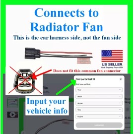 fits Hellcat Charger Challenger Radiator Cooling Fan Connector Plug Wire Harness