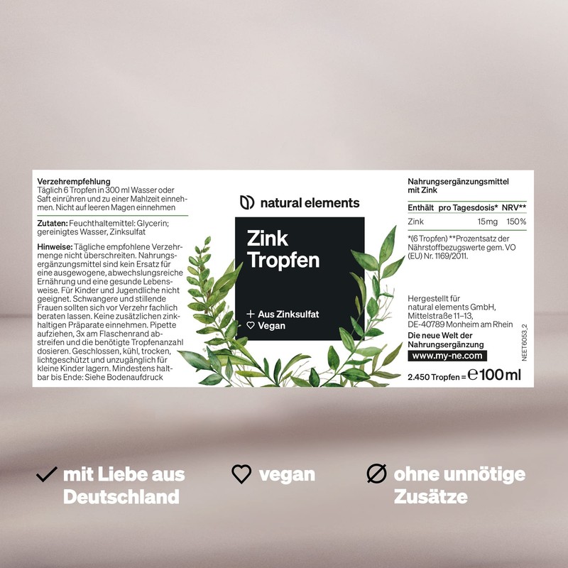 Zinc Drops, 100 ml (3400 Drops), Premium Ionic Zinc (Zinc