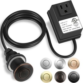Garbage Disposal Air Switch Kit, UL Certified Garbage Disposal Button Power Module, Sink Top Waste Disposer On/Off Switch Rubbed Bronze