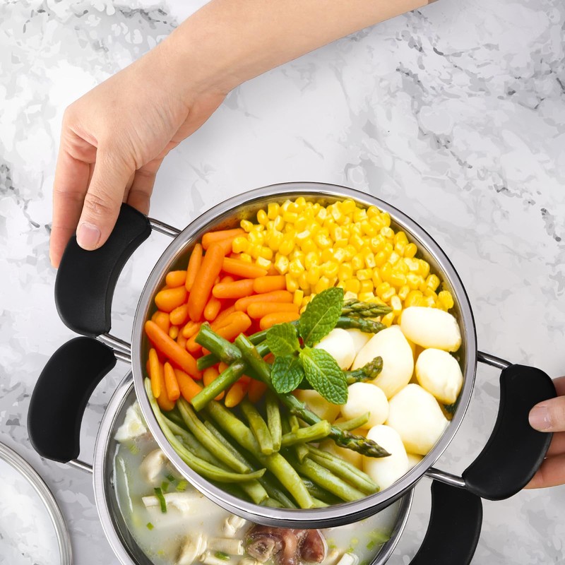 ZENFUN 1.8 Quart Stainless Steel Steamer Pot with Basket, Stock