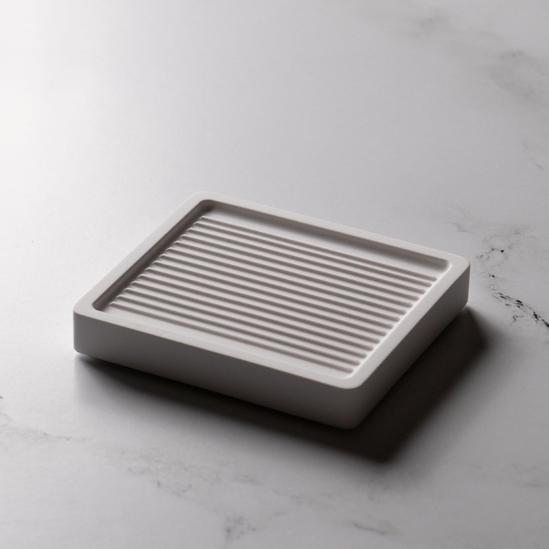 White Diatomite Soap Dish - Modern Minimalist Design - Premium