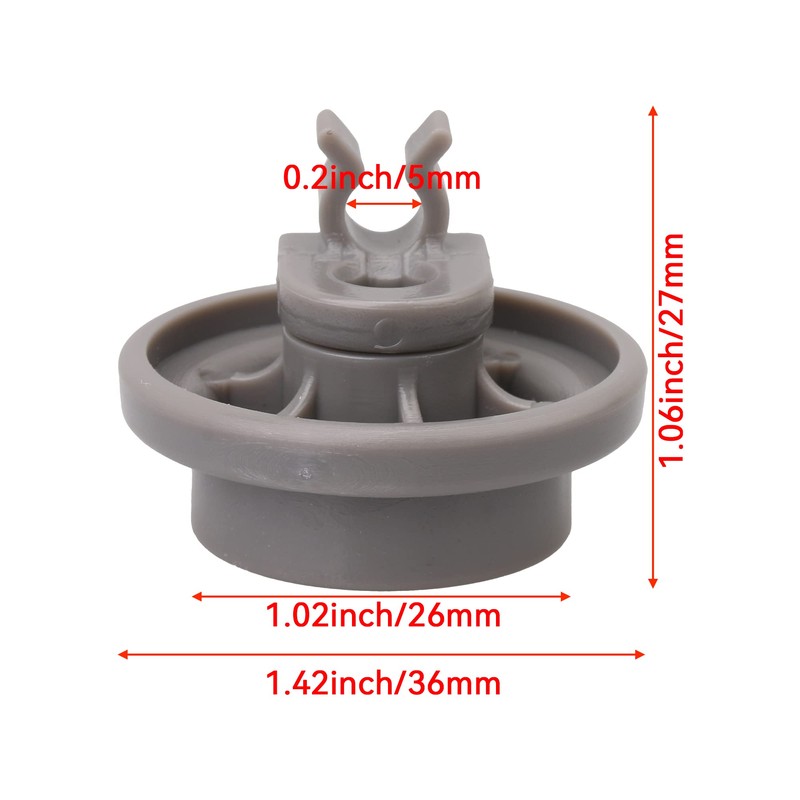 Walmine Plastic 4581DD3003B Dishwasher Lower Roller Rack Replacement for LG,