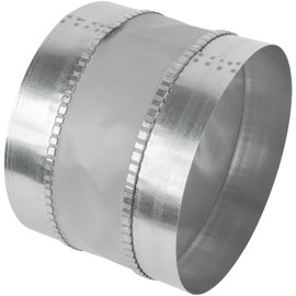 Vent Systems 8" Inch Flexible Vibration-Reducing Female Fit Duct Connector – Galvanized Steel Coupling for Joining Two Male Duct Fittings – HVAC Ventilation Inline Noise-Reducing Coupler
