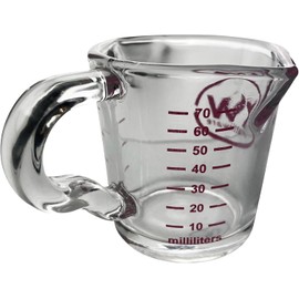 Rattleware 3 oz Espresso Shot Glass Pitcher with Handle - Double Spouted Genuine Barista Measuring Cup with ML & OZ Graduations - Durable Swift Espresso for Pouring Shots & Coffee