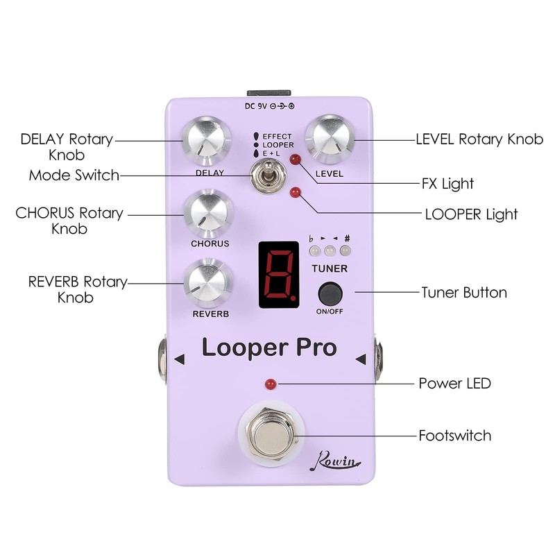 YUEKU RE-05 Loop Guitar Effector Looper Tuner Mini Guitar Looper