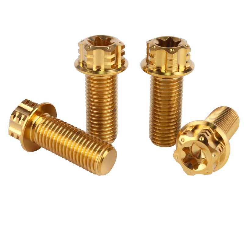 UHDFBDHF 4Pcs Titanium Bolt Flange Torx Head M8 M10 x