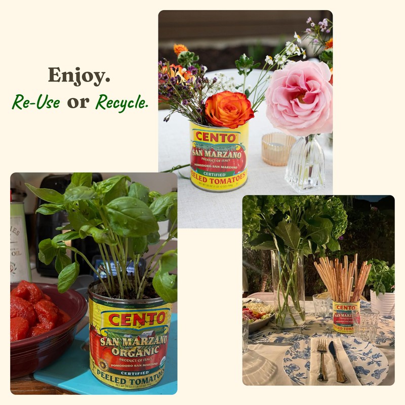 Cento Organic Certified San Marzano Whole Peeled Tomatoes 28 Oz