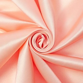 Crepe Back Satin Bridal 58/60 Inch Silky Polyester Fabric by The Yard for Sewing Apparel, Accessories, Décor & More - Peach (1 Yard)