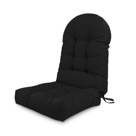 Parkerly Adirondack Chair Cushion,Outdoor Waterproof Rocking Chair Cushion 44x19x4in Black Non-Slip High Back Patio Chair Cushions, Comfortable Weather Resistance Seat Pad