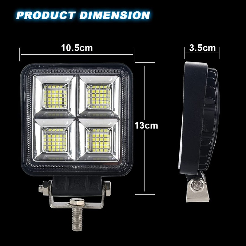 AUTOJARE 4 Inch LED Work Light 12 V Additional Headlight