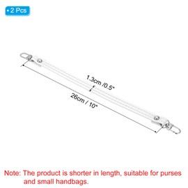 PATIKIL Leather Purse Handle Strap, 2 Pcs 10 Inch Replacement DIY Women Clutch Bag Handbag Top Handle Strap Repair Accessories White
