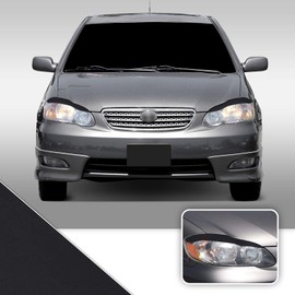 Headlight Eyelid Eyebrow Overlay Accent Pre Cut Vinyl Decal Wrap Compatible with Toyota Corolla 2003 2004 2005 2006 2007 2008 - Matte Black