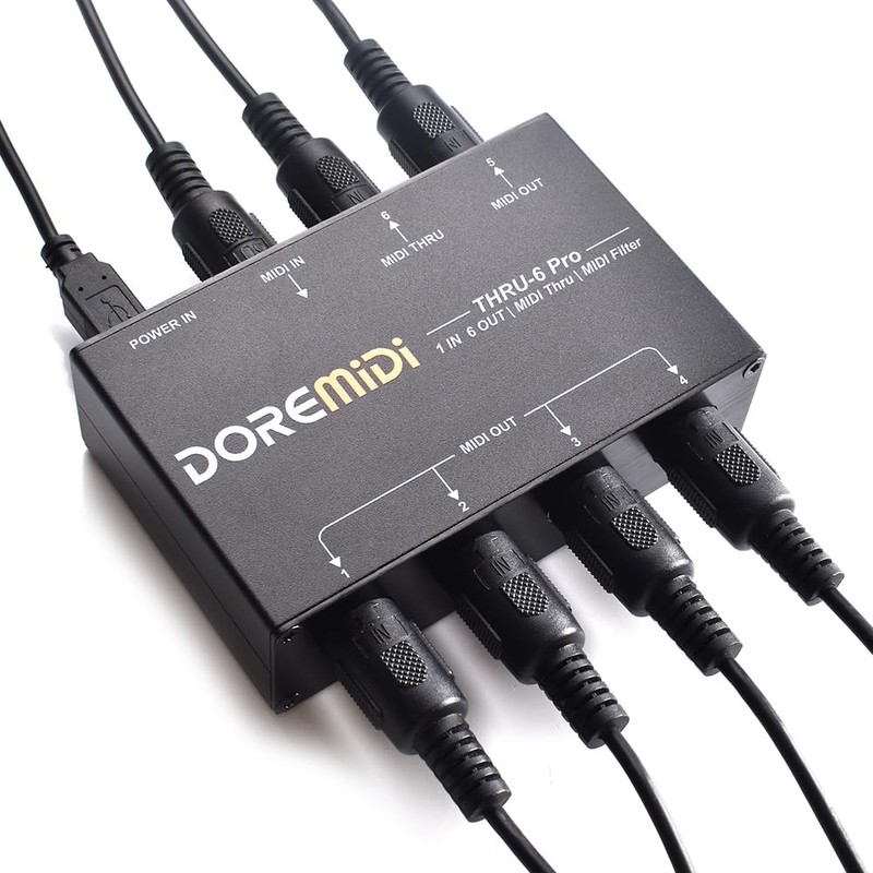 DOREMiDi MIDI THRU-6 Pro Box MIDI Splitter + Filter Be