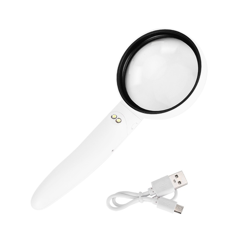 LED Magnifying Glass Set USB Charging Handheld Magnifier with Lights