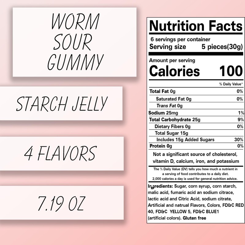 Sour Gummy Worms - Sour Worms - Assorted Gummy Candy