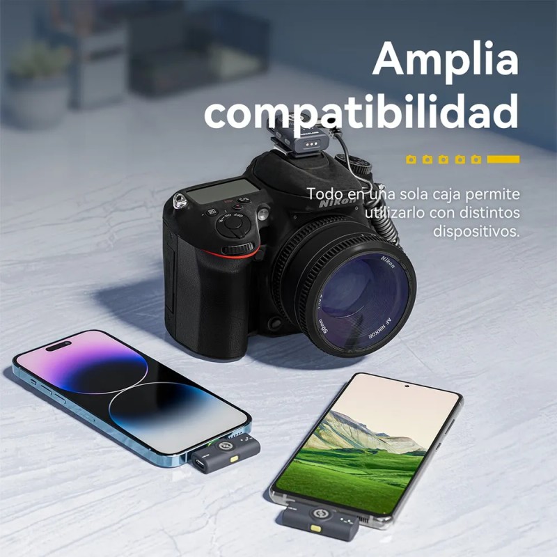 Micrófono Inalámbrico Solapa Hollyland Lark M2 Para Combo Color Negro