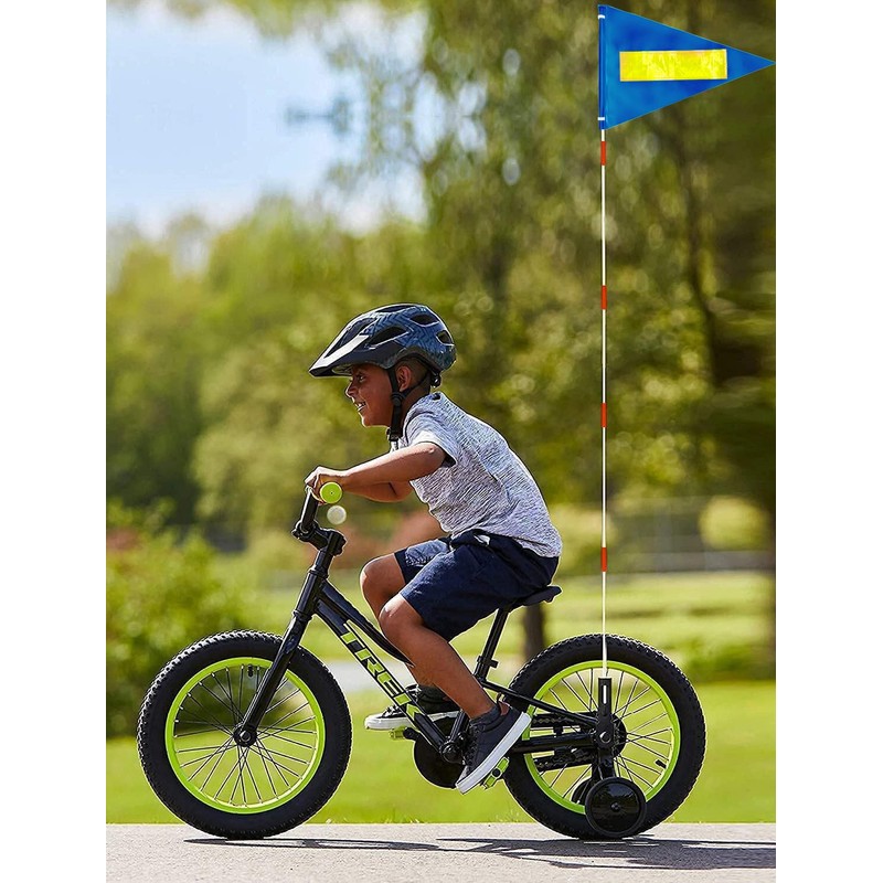 Bike Safety Flag 6 Foot Heavy Duty Fiberglass Pole Polyester