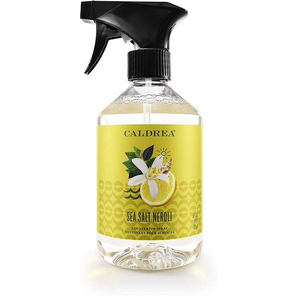 Caldrea Multi-surface Countertop Spray Cleaner, Made with Vegetable Protein Extract, Sea Salt Neroli Scent, 16 oz (Packaging May Vary)