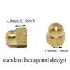 Pro Bamboo Kitchen 30pcs M4 Brass Hexagon Cap Nut Gold
