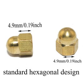 Pro Bamboo Kitchen 30pcs M4 Brass Hexagon Cap Nut Gold Hex Decoration Cap Nuts for Mechanical Equipment, Electronic Equipment, Furniture Decoration