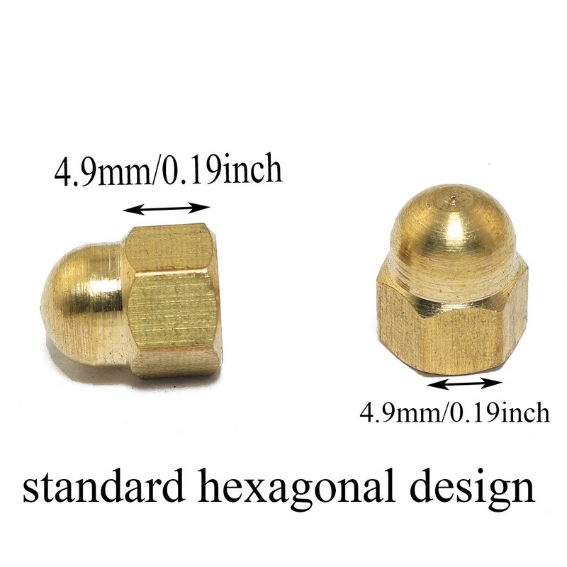Pro Bamboo Kitchen 30pcs M4 Brass Hexagon Cap Nut Gold
