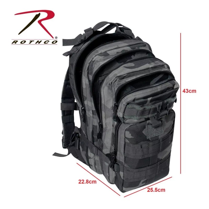 Rothco Mochila Tactica Asalto Mediana 600d Black Camo Rothco
