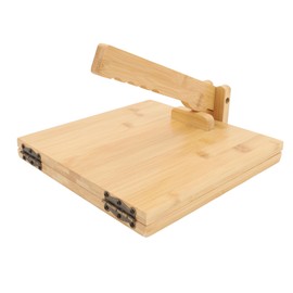 Asixxsix Wooden Tortilla Press Maker, 10 Inch Dough Press Machine with Rolling Pin and 50Pcs Parchment Paper, Manual Corn Tortilla Maker for Homemade Mexican Tortillera, Taco, Roti