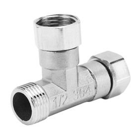 Plumbing Fitting, G1/2 Stainless Steel Pipe Fittings 3 Way T Type Plumbing Adapter for Hardware (2 Female Thread Joint and 1 Male Thread Joint)