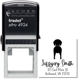 German Shorthaired Pointer Customized Address Stamp Square Self-Inking, Easy Press and Print Stamping, Available in 11 Ink Colors, Mailing Address Stamp, Size 1-5/8", Ink Stamps