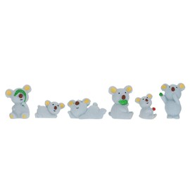 DOITOOL Koala Bear Mini Animals Miniature Figurines Garden Miniature Moss Landscape DIY Terrarium Crafts Ornament Accessories Fairy Garden Decorations 6pcs