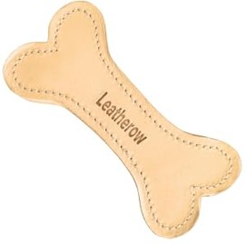 Leatherow Leather Bone Toy for Dog - Long Lasting Chew Stick Toys for Puppies & Medium Chewers. *Warning - Not for Heavy Chewers* (Pack of 1)