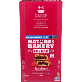 Nature's Bakery Raspberry Whole Wheat Fig Bar, Vegan, Non GMO, 2 Ounce (Pack of 12)