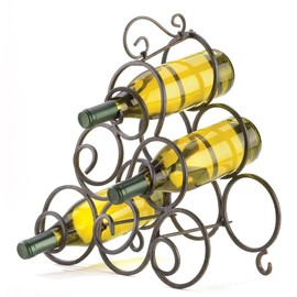 Wine Rack 6 Bottle Holder Oenophilia Metal Free Standing Countertop Metal Iron Stand Buffet Table Decorative Storage