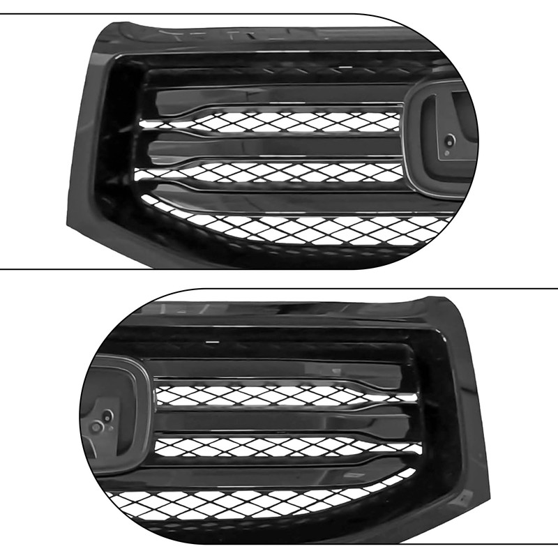 Partsflow Front Bumper Upper Grille Grill Assembly Gloss Black Compatible