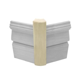 45 Degree Poplar Outside Radius Corner Base Block | 3/4" x 1 1/4" x 6" | 45° Poplar (Paint Grade) Bullnose - Fits 3/4" Radius, Trim Molding (1)