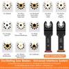 12Pcs Extra Long Oscillating Saw Blade Set, Curved Edge Bi-Metal