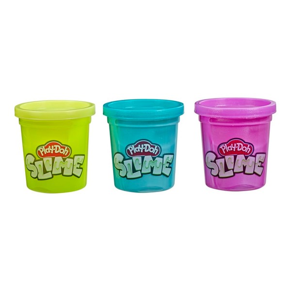 Play-Doh Brand Slime 3 Pack of Non-Toxic Slime - Yellow, Metallic Purple, & Metallic Teal