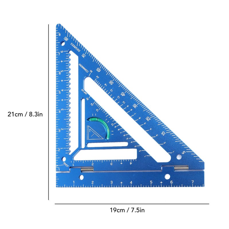 Rafter Square Tool with Jig Block, Woodworking Square Ruler, Precision