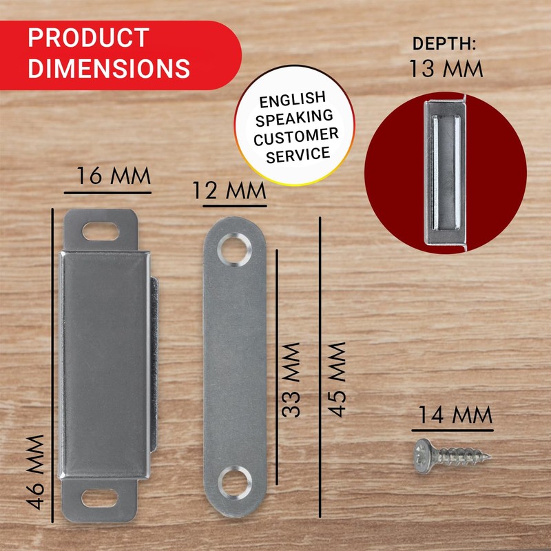 LouMaxx Magnetic Door Catch Strong - 4kg Holding Force -
