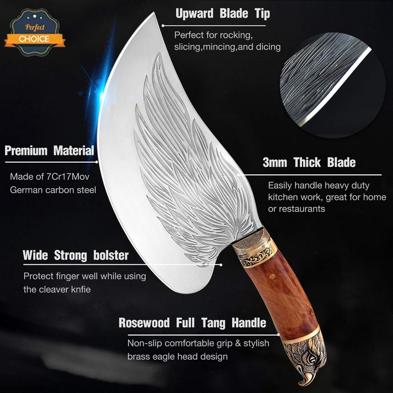 Meat Cleaver Heavy Duty Butcher Knife Hand Forged Bone Chopper