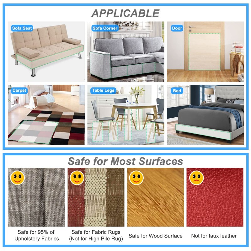 Cat Furniture Scratch Protector, Couch Guards for Cats, 12-Piece Set