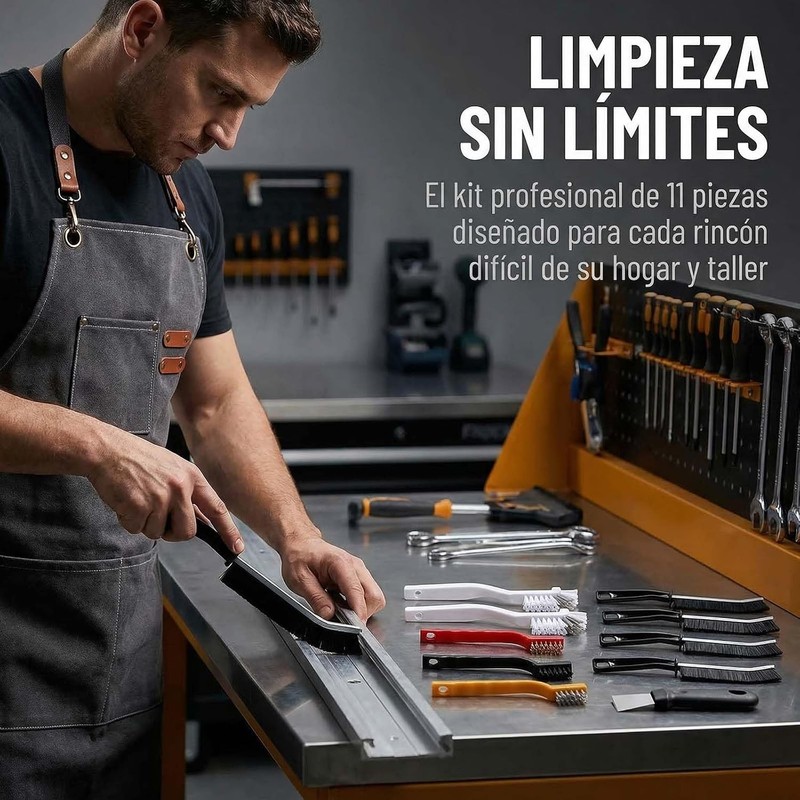 11 Pcs Cepillos de Limpieza para Grietas, Cepillo de Cerdas