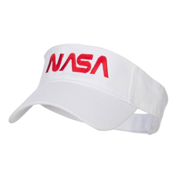 NASA Letter Logo Embroidered Sun Visor - White OSFM
