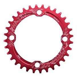 Bicycle Chainring, Mountain Bike 32 Teeth -38 Teeth BCD 104 Aluminium Alloy Single Crank Chainring for 104 mm Screw Pattern Mountain Bike (36 Teeth Red)