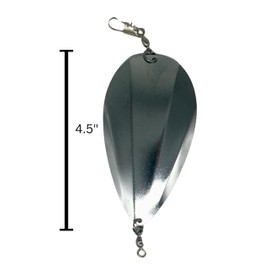 KOKOPROS Kokanee Salmon 4 1/2" Golden & Silver Jet Dodgers - Durable Metal Fishing Lures - Versatile Trolling Action for Kokanee & Trout - 4 Pack