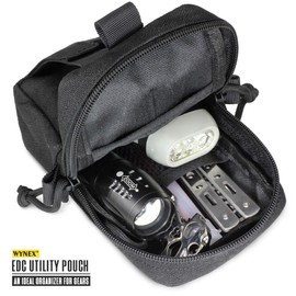 WYNEX Tactical EDC Pouch, Molle Utility Pouches Gadget Organizer Phone Holder Waist Pack Smartphone Pouch Tool Holster Pocket Black
